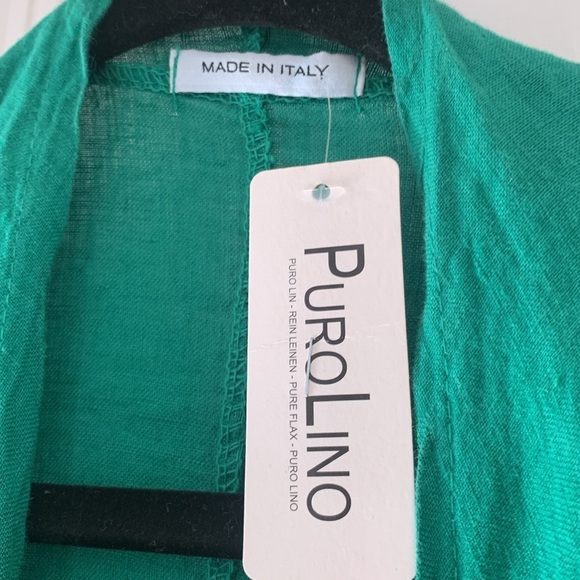 NWT Made In Italy ๐ฎ๐น Puro Lino Green cardigan Jacket Small - Medium - Picture 2 of 4